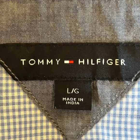 Tommy Hilfiger Cotton Cooper Blue & White Checked Sleeveless Top, size Large 60 - Picture 5 of 6